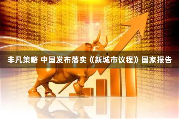 非凡策略 中国发布落实《新城市议程》国家报告